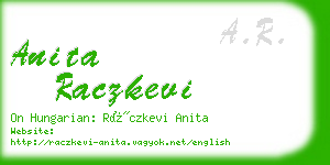 anita raczkevi business card